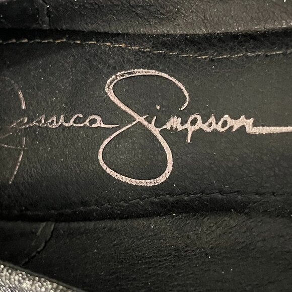 Jessica Simpson Mugara Slip on Ballet Flats with Bow Black Metallic Women's 7.5M - Picture 5 of 9